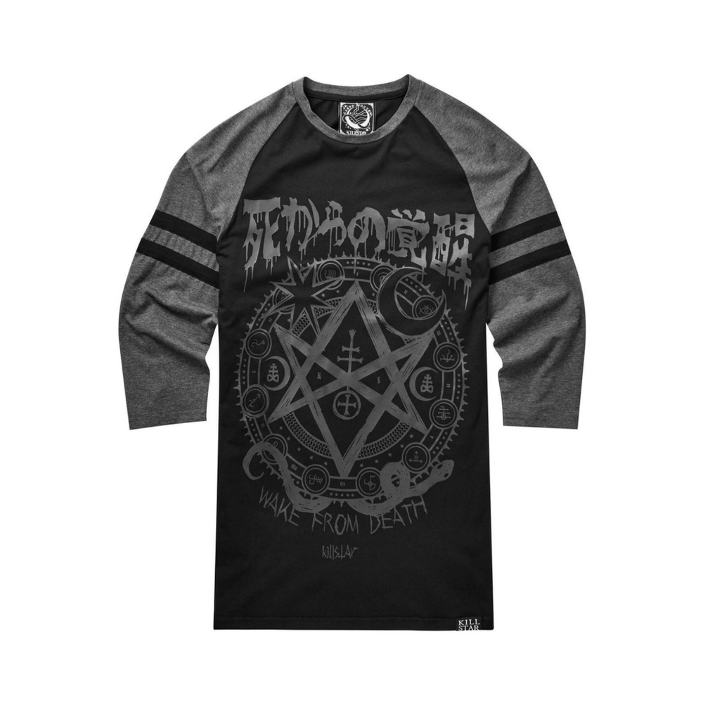 KILLSTAR 'Wake From Death'  Raglan shirt/tshirt/baseball shirt XS/S NWOT